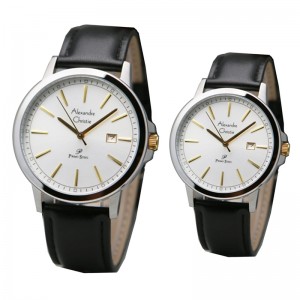 Alexandre Christie AC 1014 Silver White Leather Couple